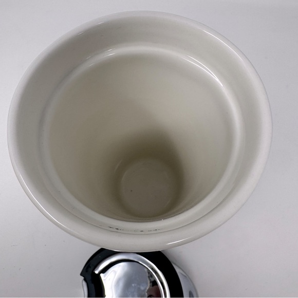 Starbucks 2014 White Ceramic Silver Studded 10oz Travel Tumbler Coffee Mug w/Lid - Picture 5 of 7